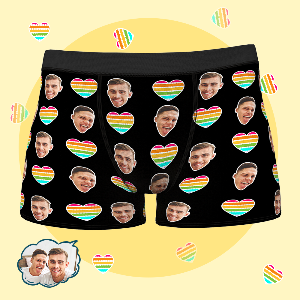 Calzoncillos De Boxeador De Boda Personalizados, Ropa Interior De Foto Gay Personalizada, Regalo De Compromiso Gay, Despedida De Soltero Gay - MyFaceSocksES