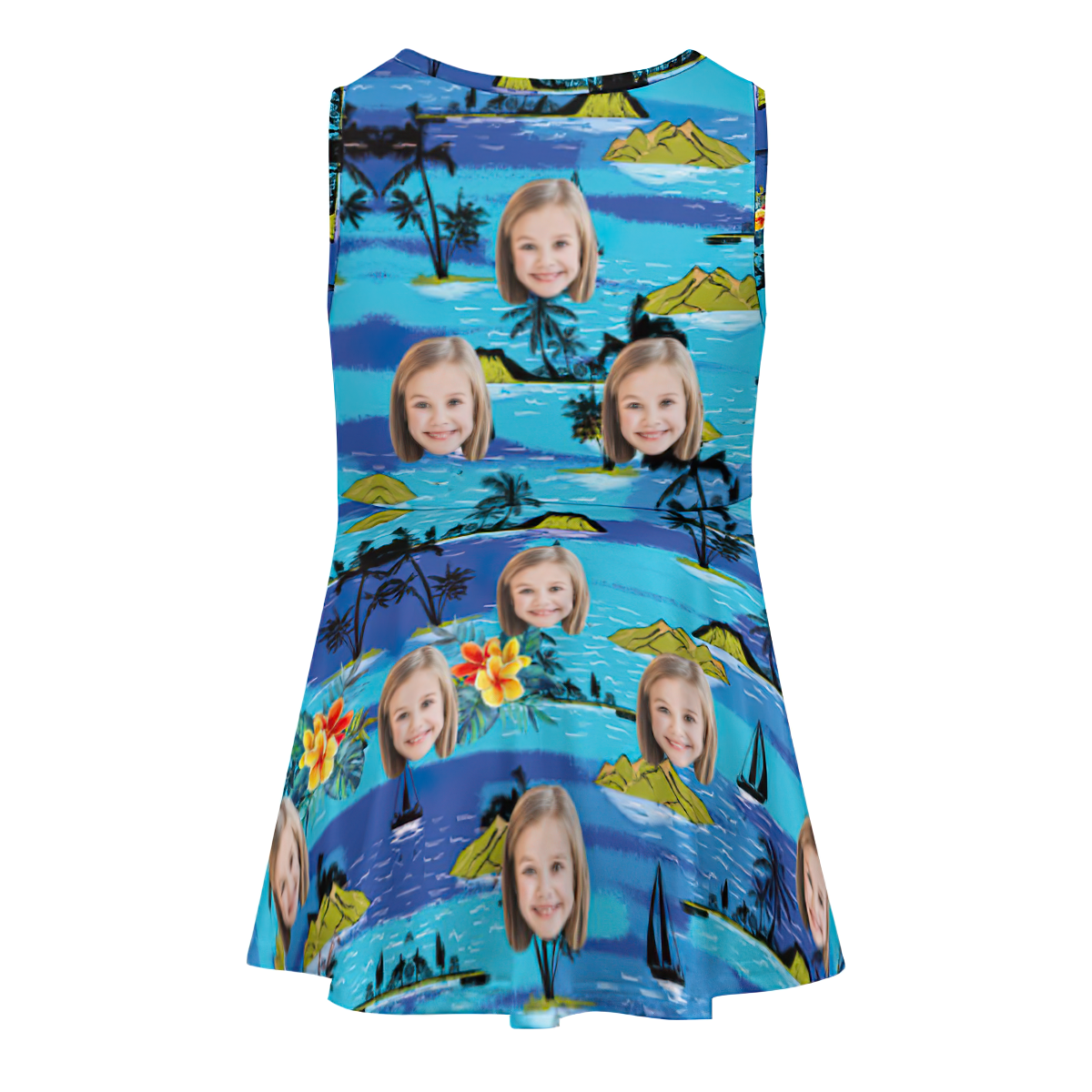 El Vestido De Encargo De La Cara Personalizó El Estilo Hawaiano Del Día De Fiesta De Los Vestidos De Las Muchachas Del Verano - MyFaceSocksES