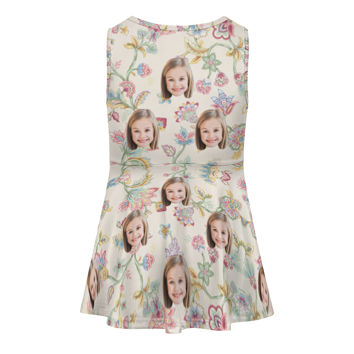 Vestido De Cara Personalizado, Vestidos Hawaianos De Verano Personalizados Para Niñas, Flores Rosas - MyFaceSocksES