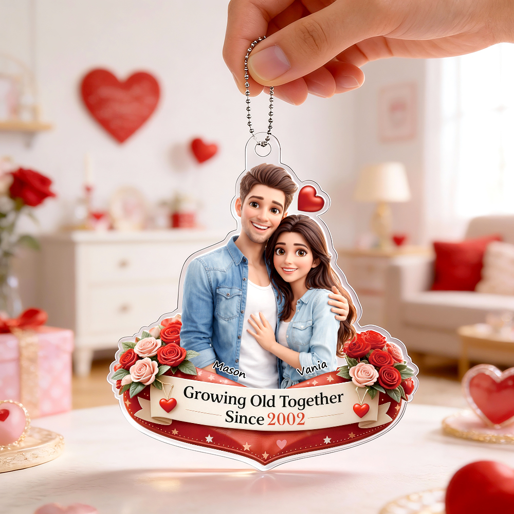 Percha De Coche Acrílica Personalizada, Regalo De San Valentín Para Un Momento Especial, Regalo Con Foto Personalizado Para Novios, Novias, Familiares Y Amantes. - MyFaceSocksES