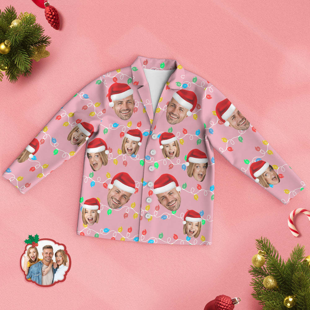 Pijama De Cara Personalizado Foto Personalizada Navidad Familia Navidad Led Pijamas - MyFaceSocksES