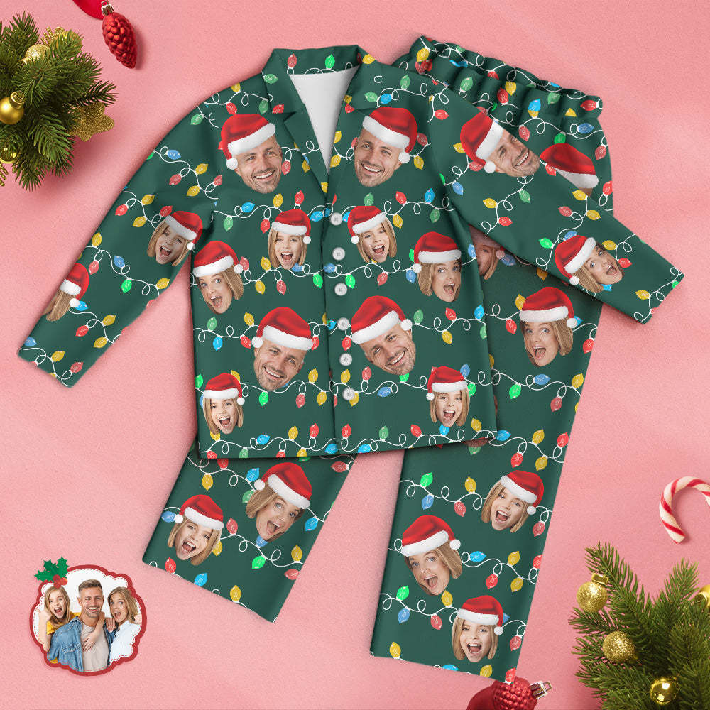 Pijama De Cara Personalizado Foto Personalizada Navidad Familia Navidad Led Pijamas - MyFaceSocksES
