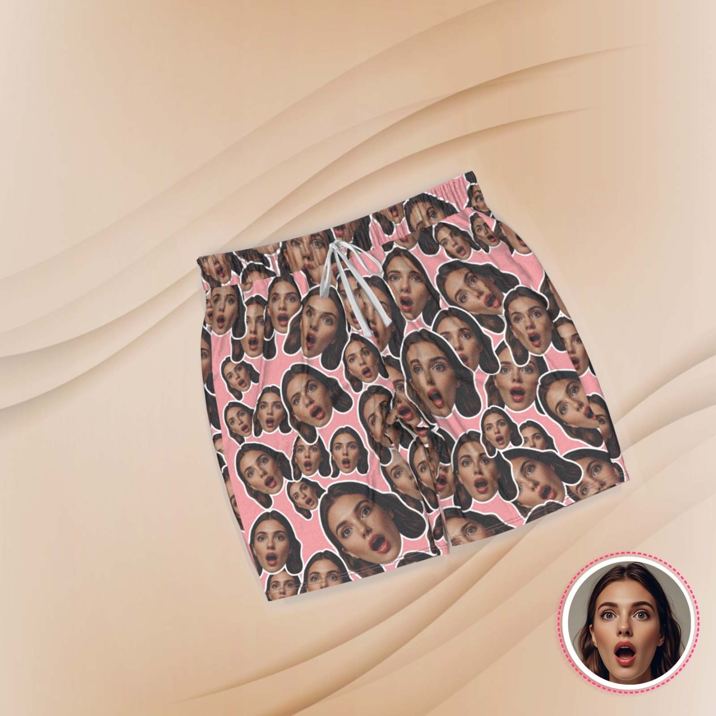 Regalos Rosados personalizados Del Amor De La Ropa De Noche Del Pijama De Manga Corta De La Cara De Encargo - MyFaceSocksES