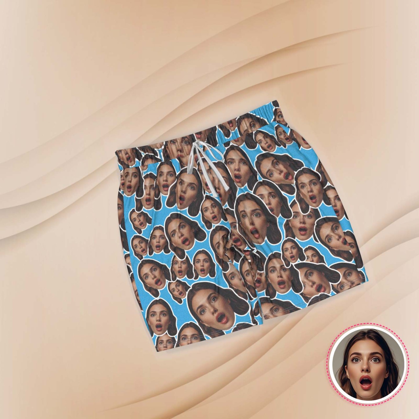 Regalos Rosados personalizados Del Amor De La Ropa De Noche Del Pijama De Manga Corta De La Cara De Encargo - MyFaceSocksES