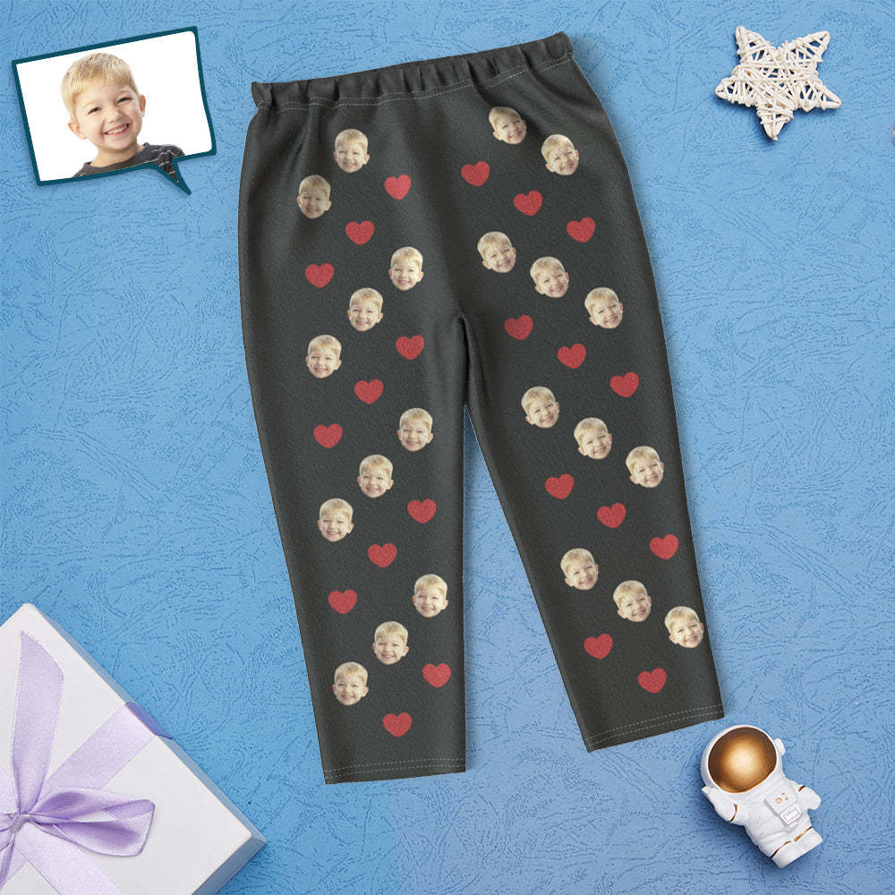 Pijamas Para Niños Con Cara Personalizada Ropa De Dormir Para Niños Personalizada - Love Heart - MyFaceSocksES