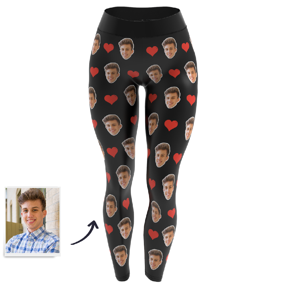 Leggings De Cara Personalizados - Regalo De Corazón Para Ella - MyFaceSocksES