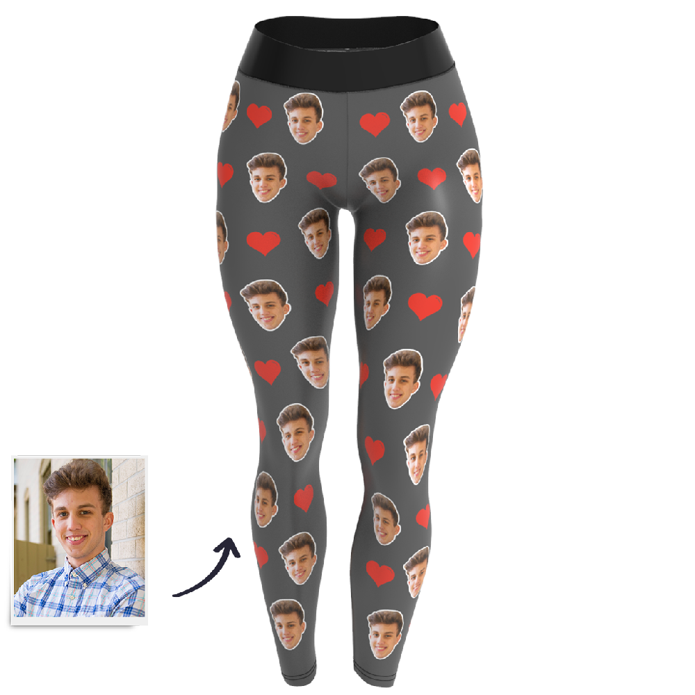 Leggings De Cara Personalizados - Regalo De Corazón Para Ella - MyFaceSocksES