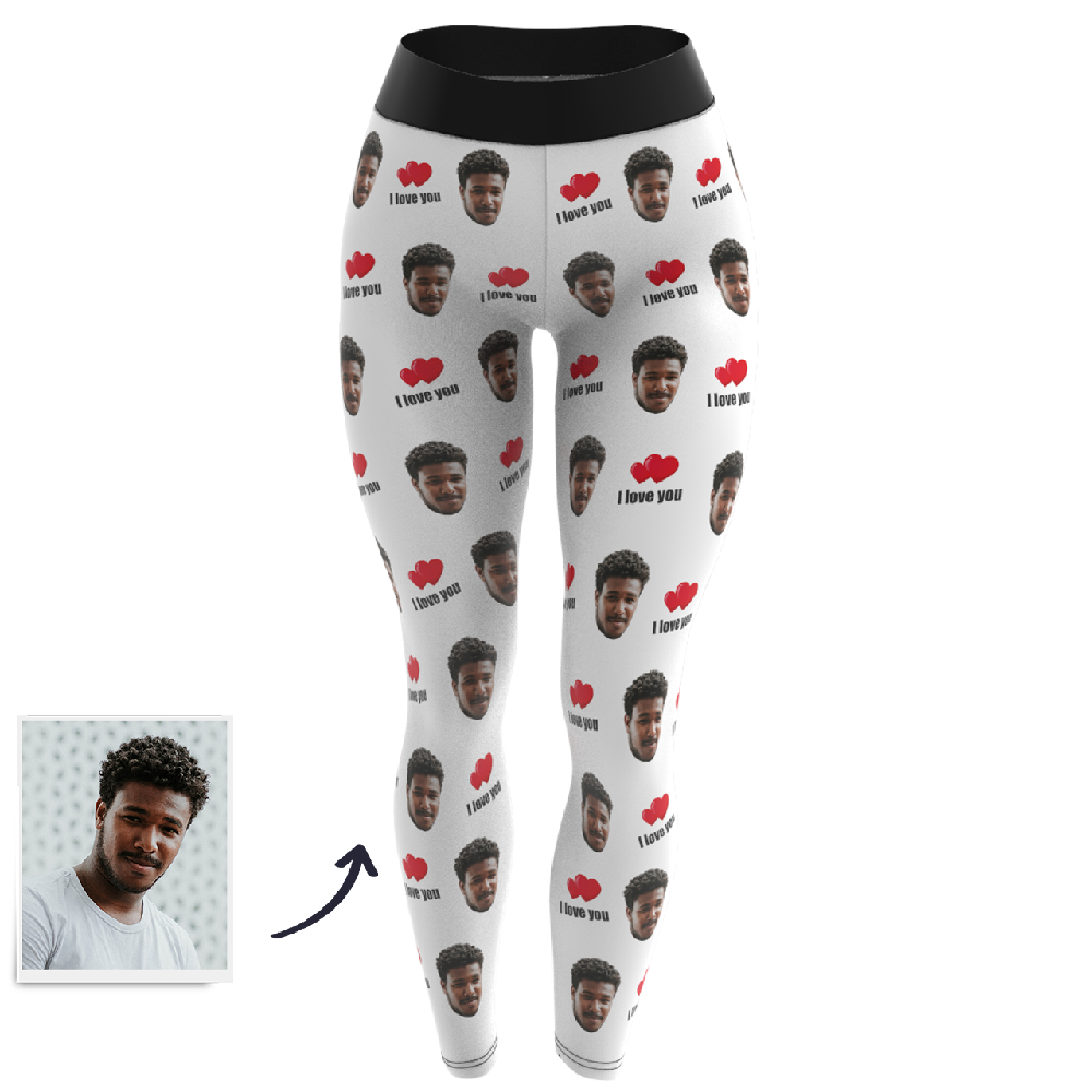 Leggings De Cara Personalizados - Te Amo Regalo Del Día De La Madre - MyFaceSocksES