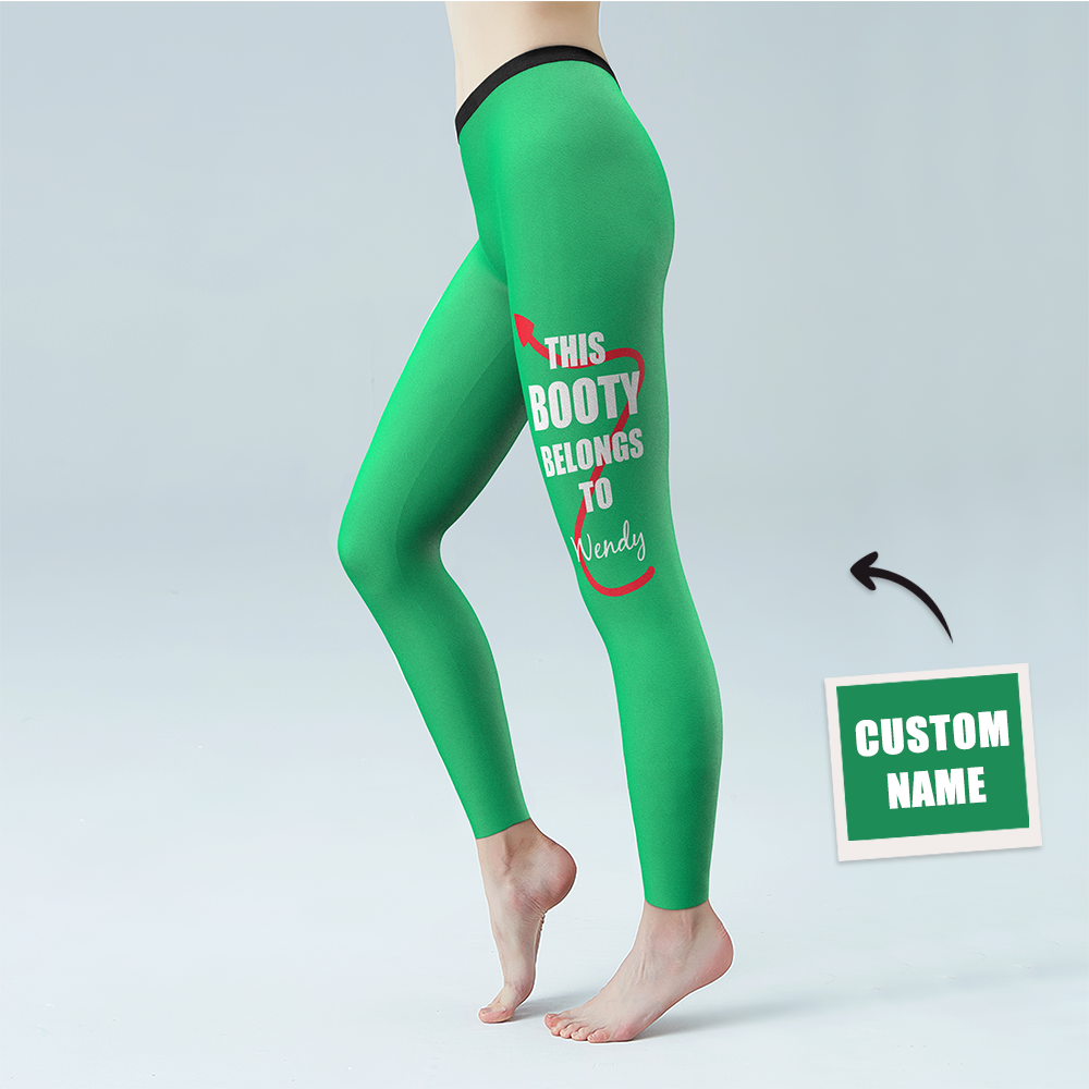 Pantalones De Gimnasia De Yoga Para Mujer Leggings Con Nombre Personalizado: Este Botín Pertenece Al Nombre - MyFaceSocksES