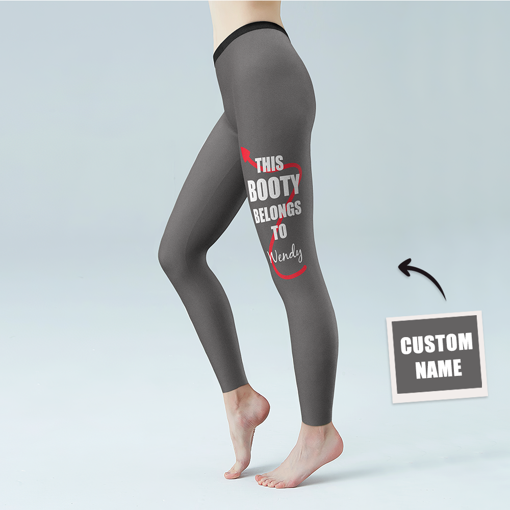 Pantalones De Gimnasia De Yoga Para Mujer Leggings Con Nombre Personalizado: Este Botín Pertenece Al Nombre - MyFaceSocksES