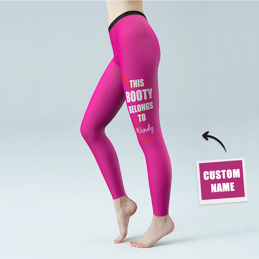 Pantalones De Gimnasia De Yoga Para Mujer Leggings Con Nombre Personalizado: Este Botín Pertenece Al Nombre - MyFaceSocksES