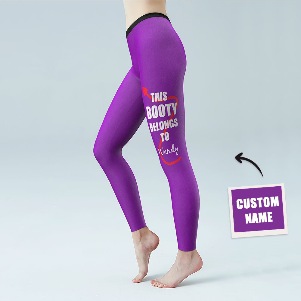 Pantalones De Gimnasia De Yoga Para Mujer Leggings Con Nombre Personalizado: Este Botín Pertenece Al Nombre - MyFaceSocksES