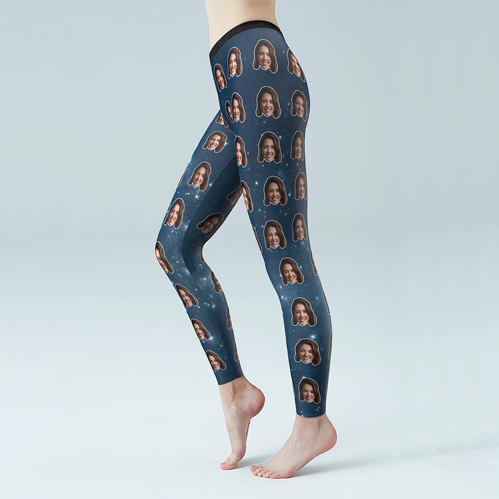 Leggings De Yoga De Tiro Bajo Con Estrella Simple De Cara Personalizada - MyFaceSocksES