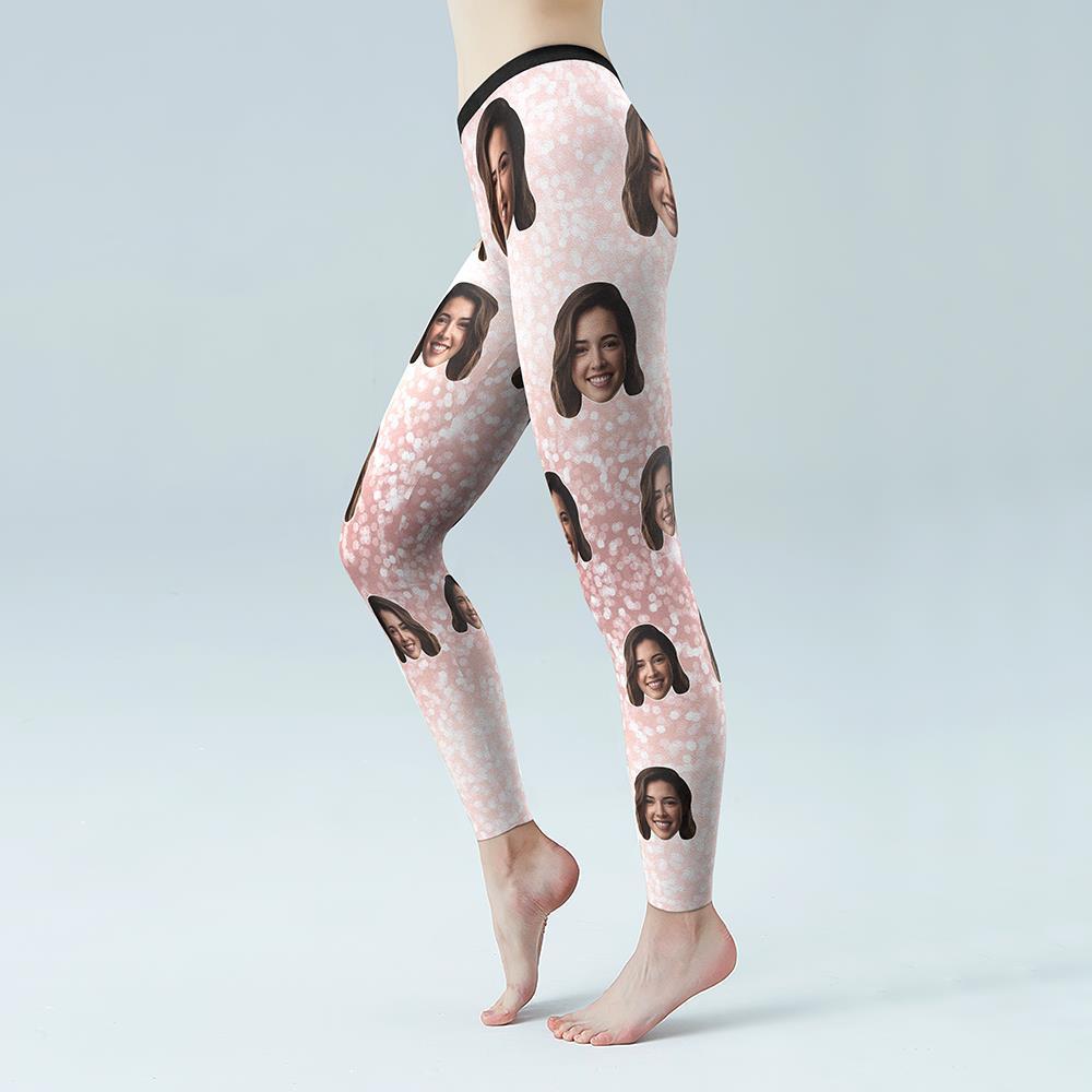 Leggings De Tiro Bajo Rosa Brillante Con Cara Personalizada - MyFaceSocksES