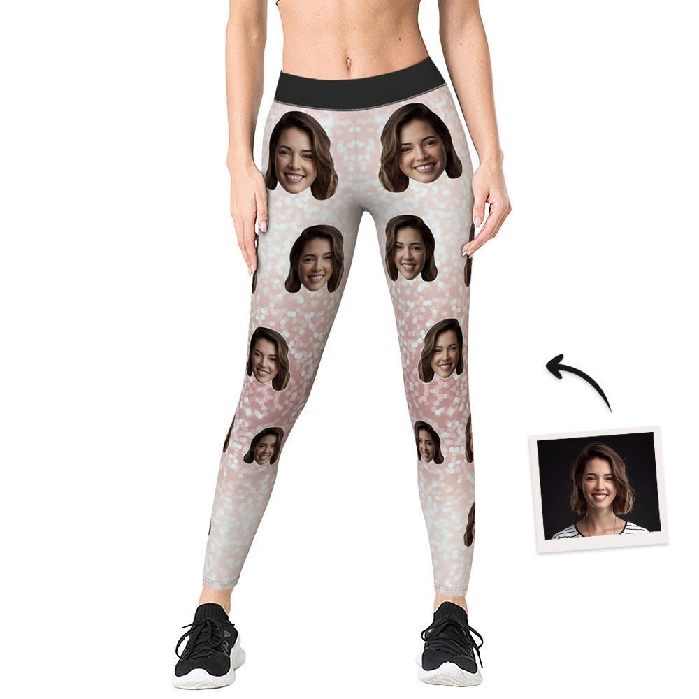 Leggings De Tiro Bajo Rosa Brillante Con Cara Personalizada - MyFaceSocksES