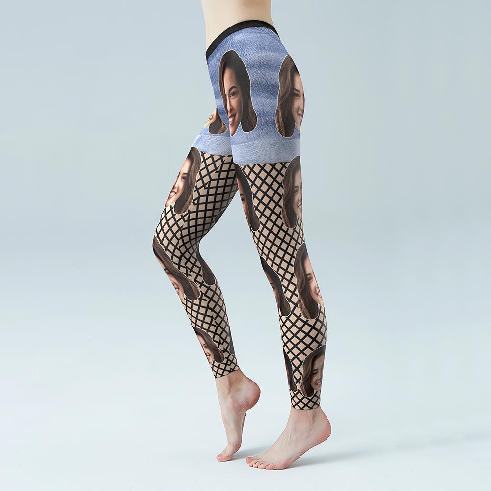Medias Carnosas Personalizadas Con Cara En Todo El Cuerpo Leggings De Tiro Bajo Leggings Estampados Personalizados - MyFaceSocksES