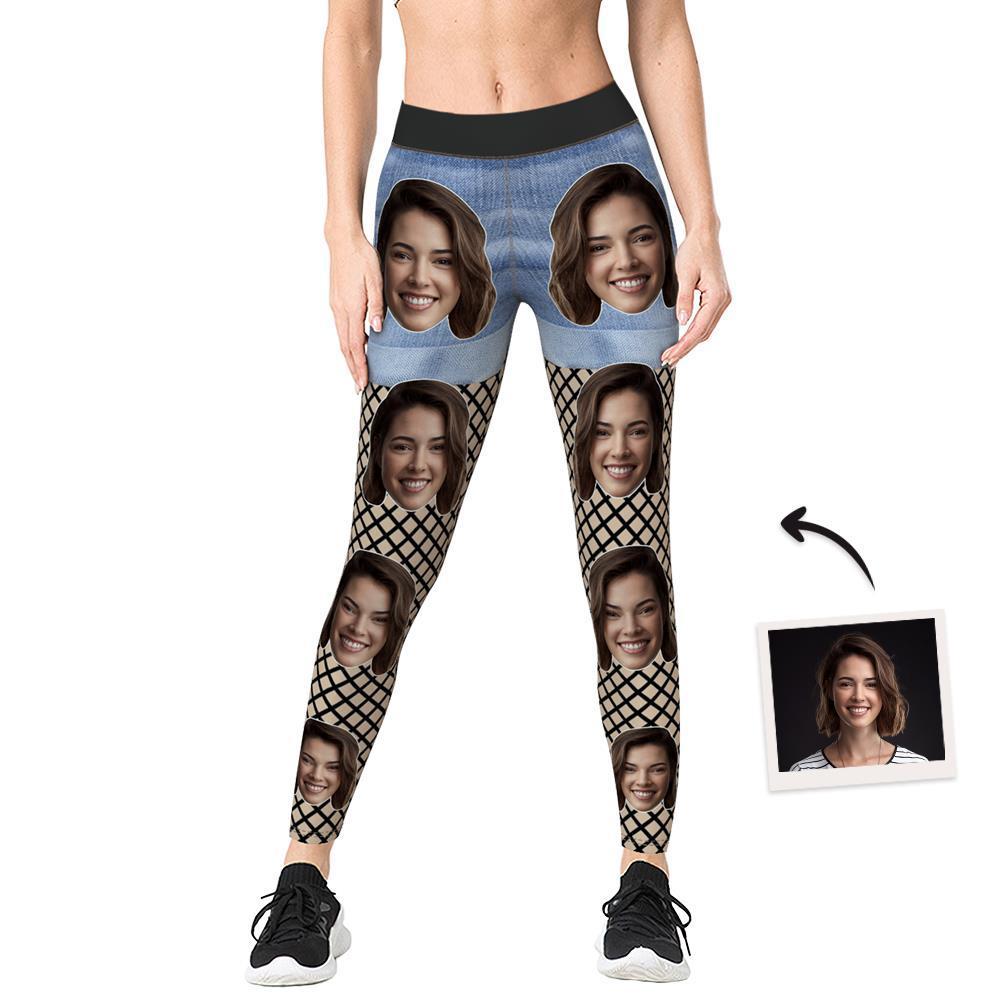Medias Carnosas Personalizadas Con Cara En Todo El Cuerpo Leggings De Tiro Bajo Leggings Estampados Personalizados - MyFaceSocksES