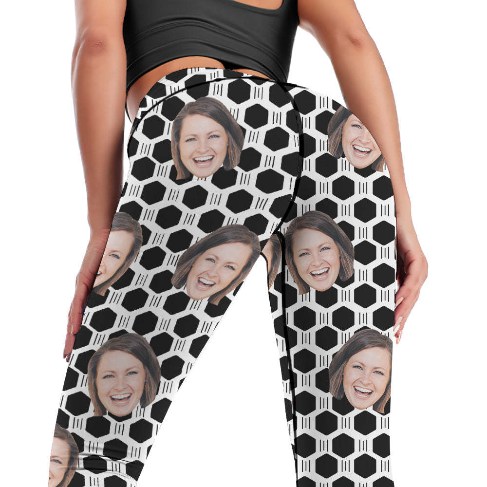 Pantalones De Yoga Leggings Rostro De Mujer Personalizados - Lattice - MyFaceSocksES