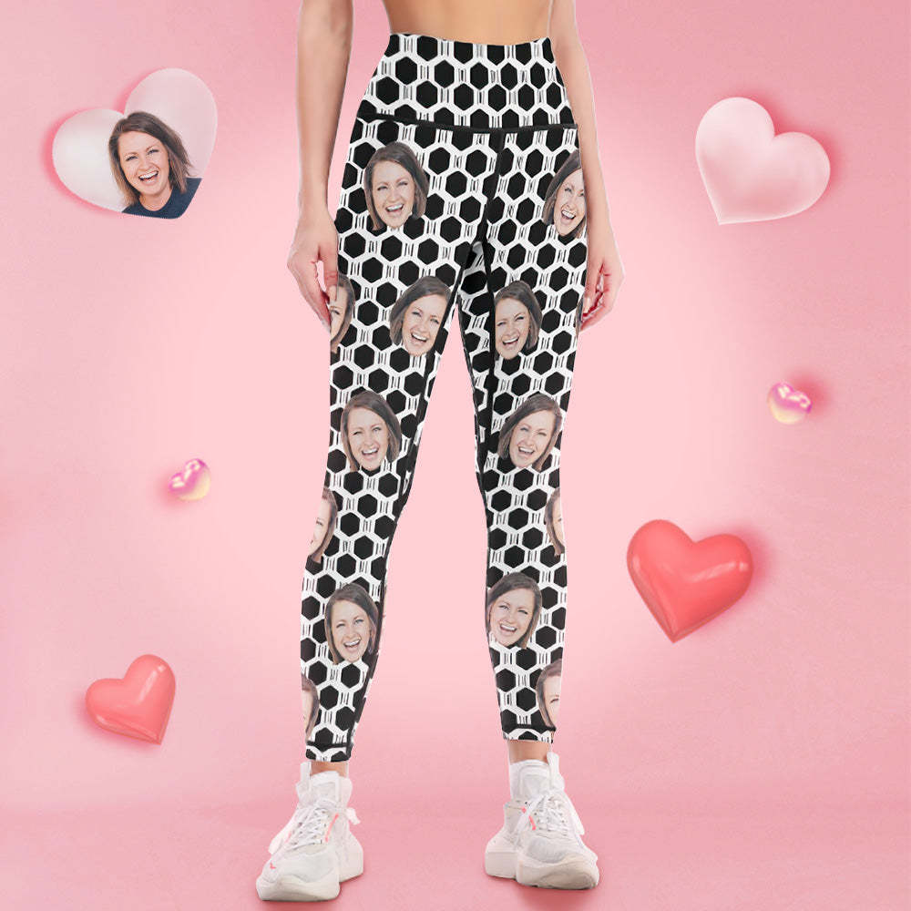 Pantalones De Yoga Leggings Rostro De Mujer Personalizados - Lattice - MyFaceSocksES