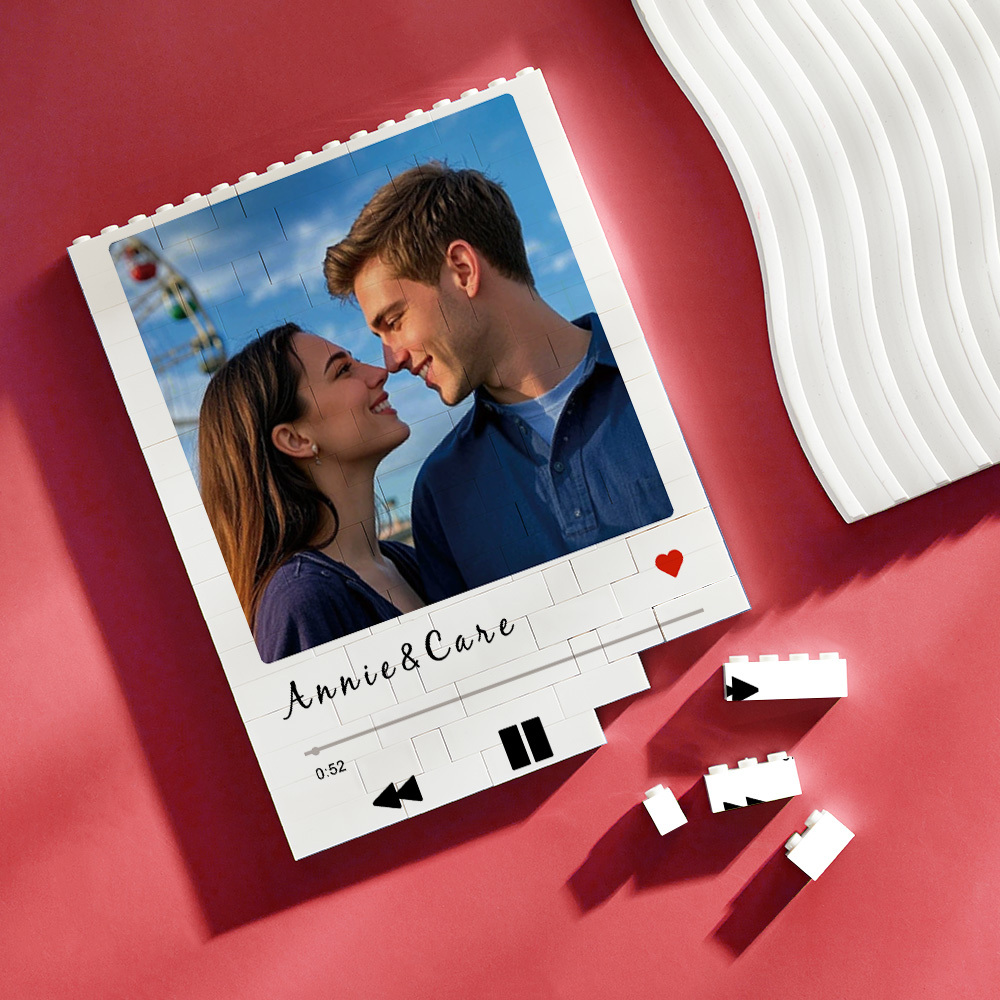 Rompecabezas De Bloques De Construcción Personalizados Con Cuatro Fotos Y Textos. Bloques De Construcción De Pareja Personalizados Con Nombres. Regalo De San Valentín Para Él O Ella. - MyFaceSocksES