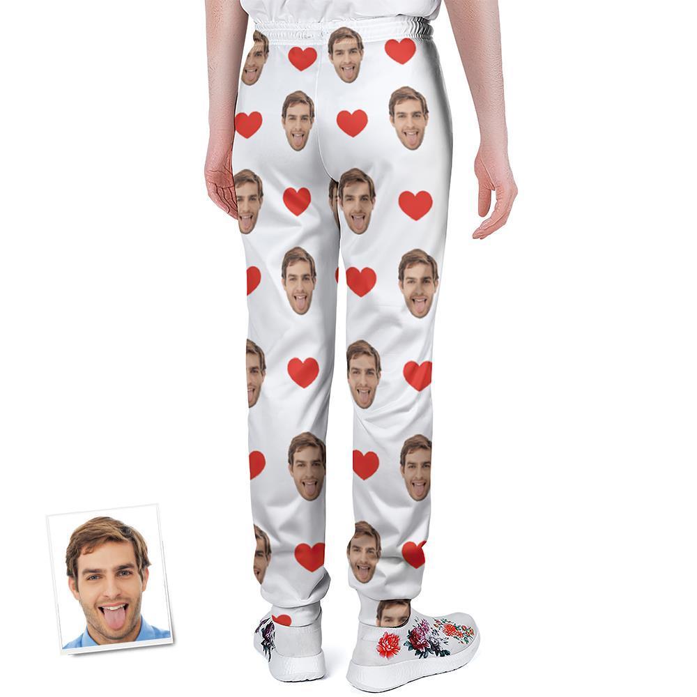 Pantalones De Chándal Personalizados Joggers Unisex Con Estampado De Corazón En La Cara - MyFaceSocksES