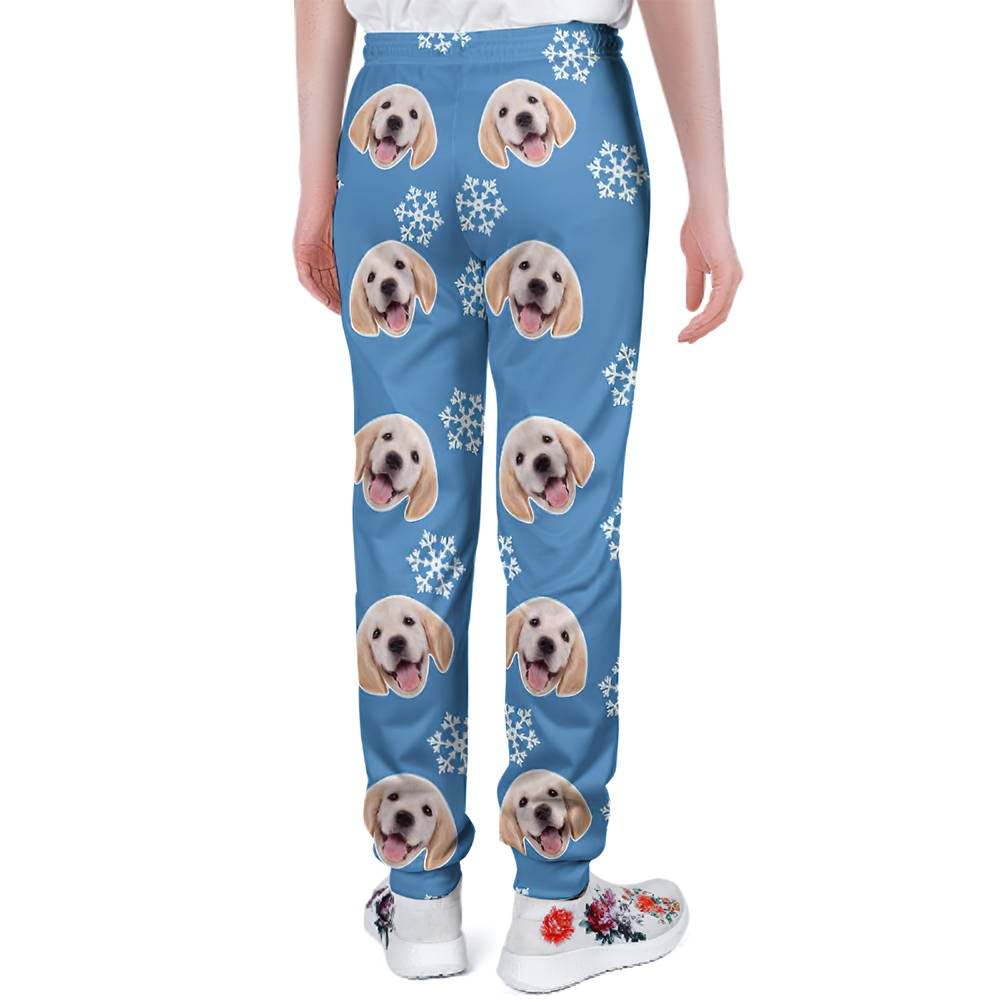 Pantalones De Chándal De Navidad Con Cara De Perro Personalizados Joggers Unisex - MyFaceSocksES