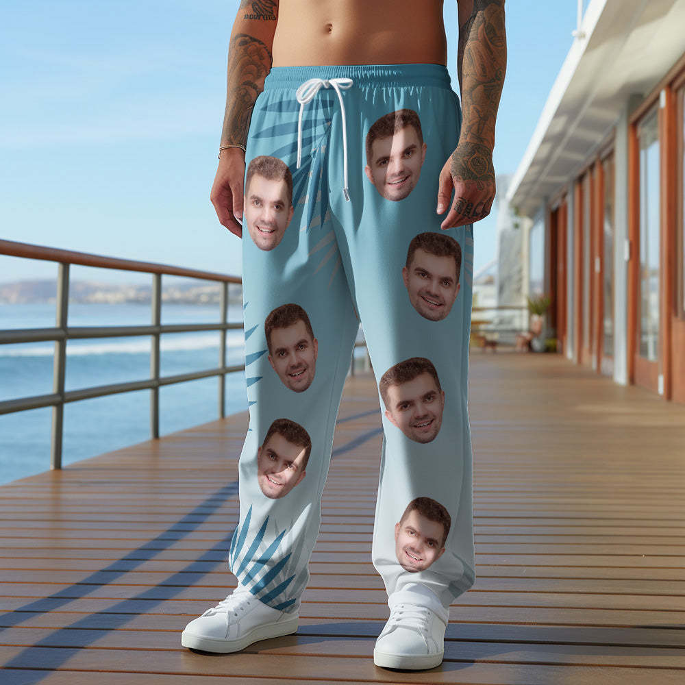 Pantalones De Chándal De Cara Personalizados Pantalones De Golf Casuales Personalizados Con Hoja Degradada Para Él - MyFaceSocksES