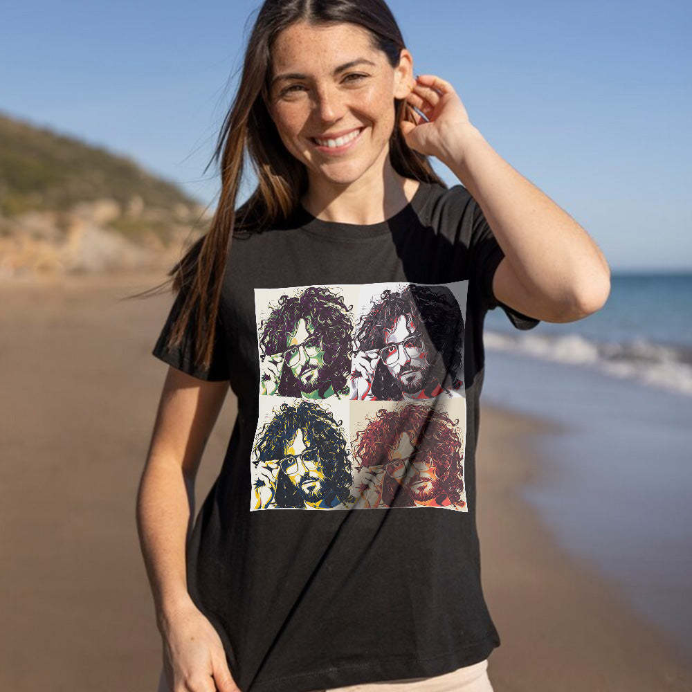 Camiseta Personalizada Con Foto Vintage De 1990, Camiseta Personalizada - MyFaceSocksES