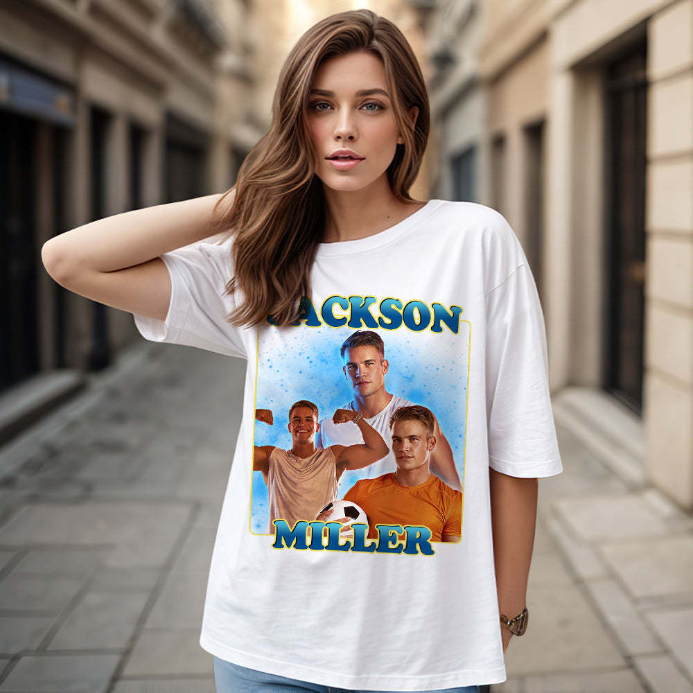 Camiseta Personalizada De Rap Vintage Bootleg De Los Años 90, Camiseta Personalizada Con Nombre Y Foto - MyFaceSocksES