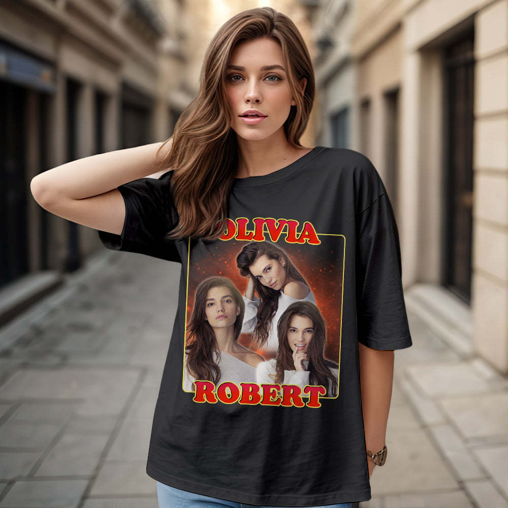 Camiseta Personalizada De Rap Vintage Bootleg De Los Años 90, Camiseta Personalizada Con Nombre Y Foto - MyFaceSocksES