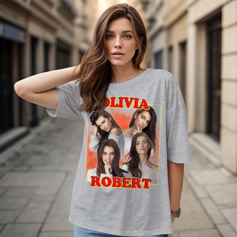 Camiseta Personalizada De Rap Vintage Bootleg De Los Años 90, Camiseta Personalizada Con Nombre Y Foto - MyFaceSocksES