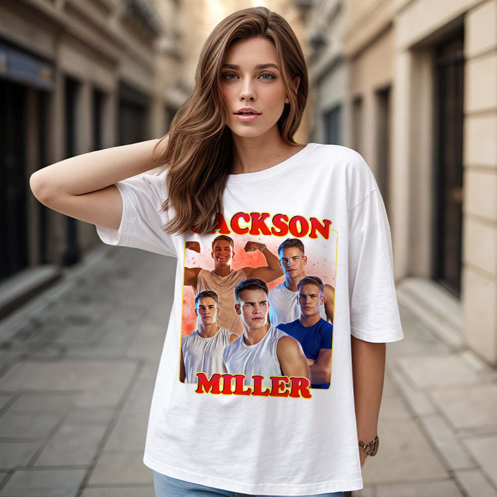 Camiseta Personalizada De Rap Vintage Bootleg De Los Años 90, Camiseta Personalizada Con Nombre Y Foto - MyFaceSocksES