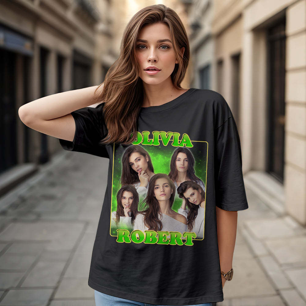 Camiseta Personalizada De Rap Vintage Bootleg De Los Años 90, Camiseta Personalizada Con Nombre Y Foto - MyFaceSocksES