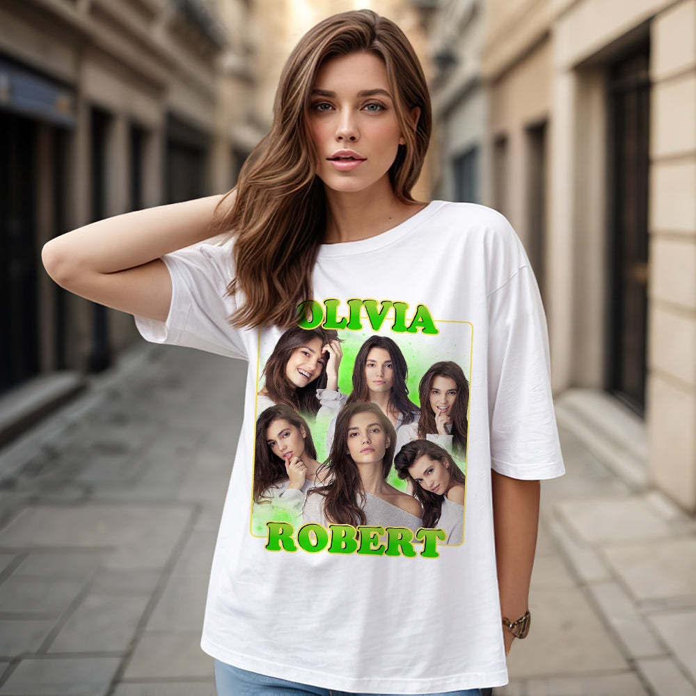 Camiseta Personalizada De Rap Vintage Bootleg De Los Años 90, Camiseta Personalizada Con Nombre Y Foto - MyFaceSocksES