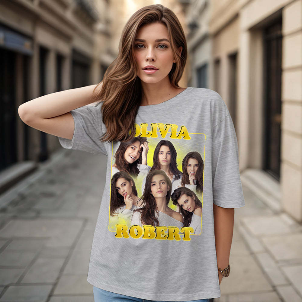 Camiseta Personalizada De Rap Vintage Bootleg De Los Años 90, Camiseta Personalizada Con Nombre Y Foto - MyFaceSocksES