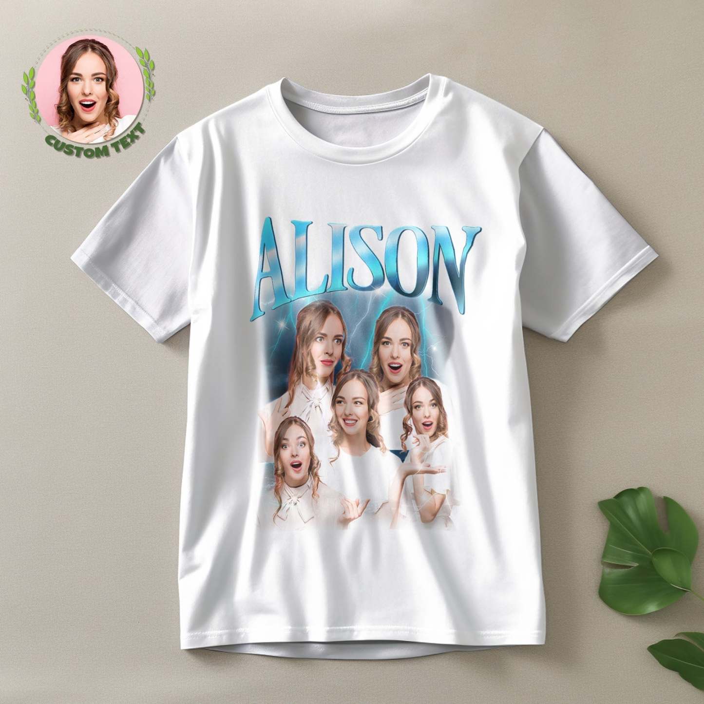 Camiseta Personalizada Con Foto Y Nombre Retro De Lightning, Regalo Especial Para Pareja - MyFaceSocksES