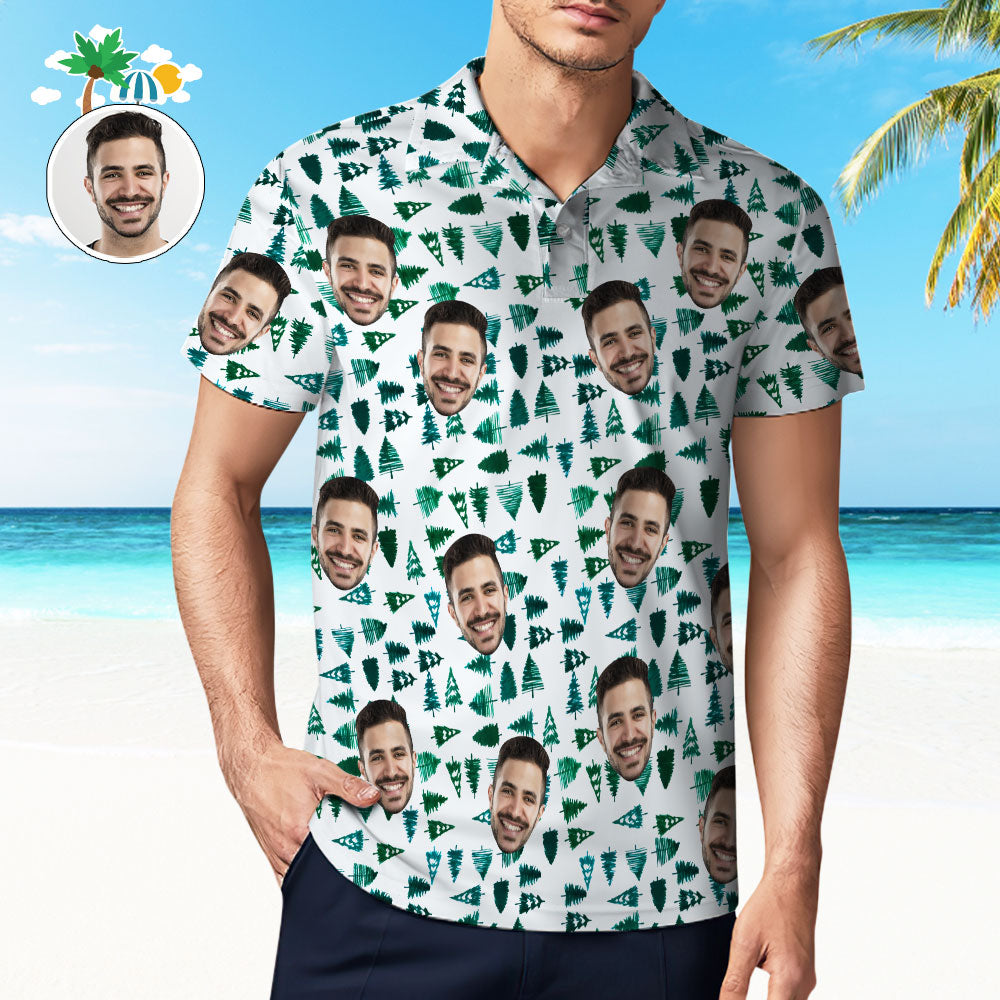 Polo Hawaiano Con Cara Personalizada Para Hombre Polo Pines