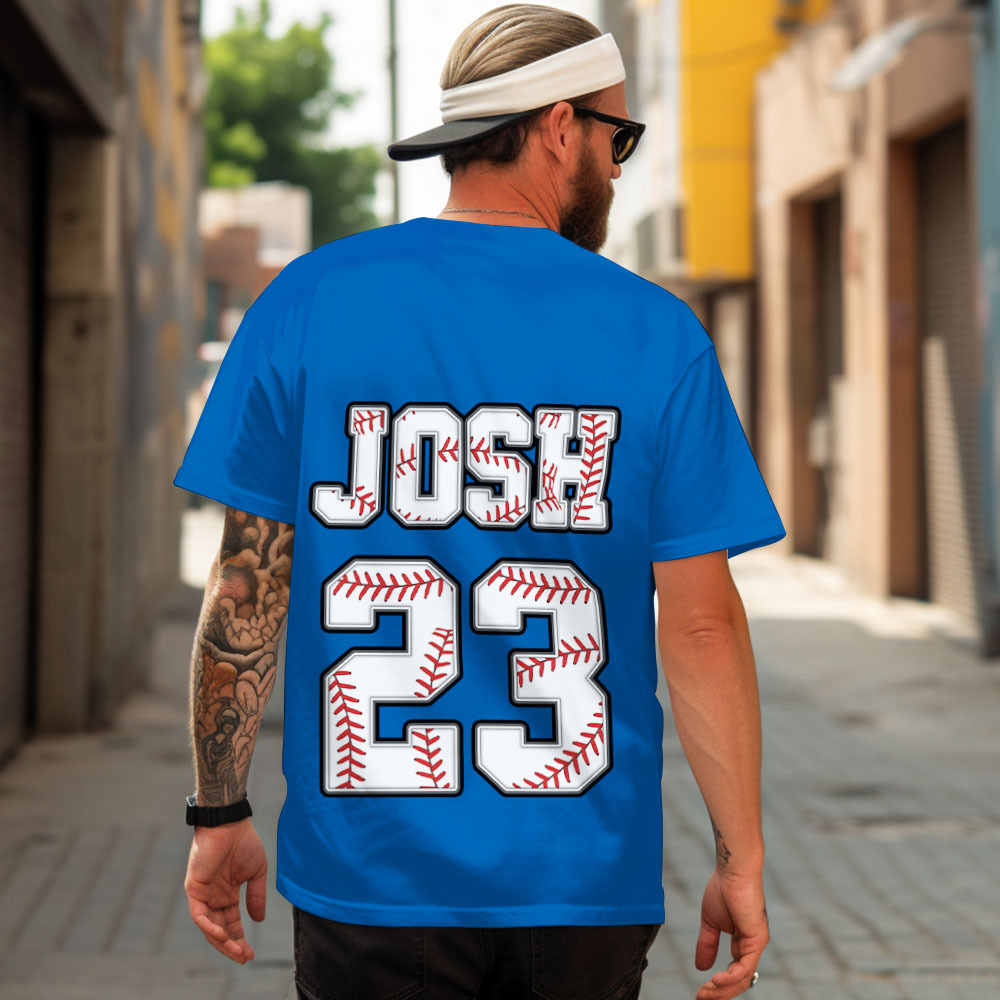 Nombre Y Número Personalizados Para La Camiseta De Los Amantes Del Béisbol - MyFaceSocksES