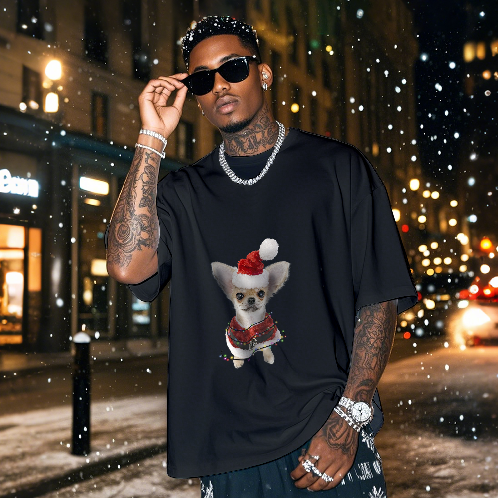 Camiseta Vintage Con Foto Personalizada, Camiseta Con Tema Navideño, Camiseta Vintage Con Linterna - MyFaceSocksES