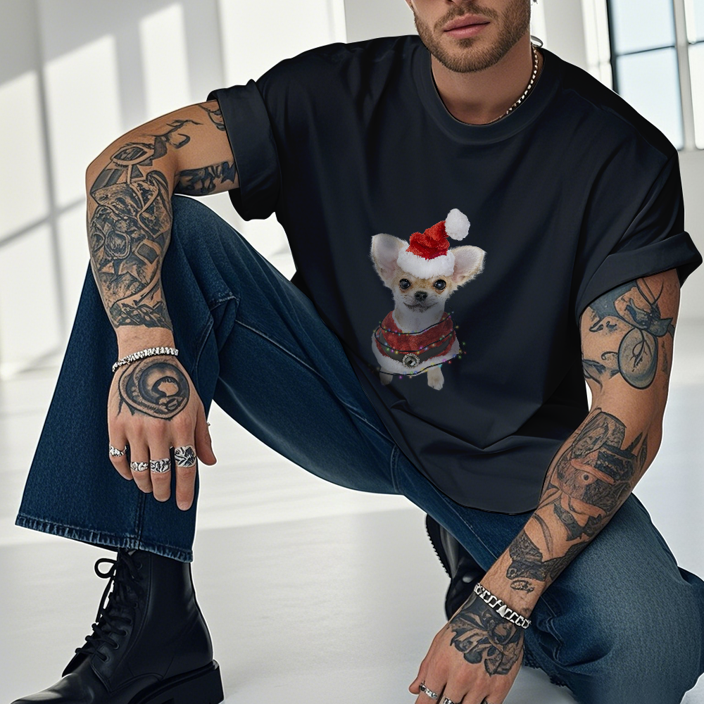 Camiseta Vintage Con Foto Personalizada, Camiseta Con Tema Navideño, Camiseta Vintage Con Linterna - MyFaceSocksES