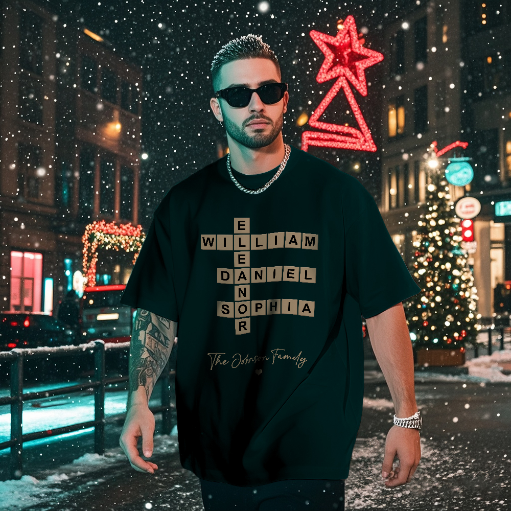 Camiseta Personalizada Con Nombre De Familia, Camiseta Vintage Con Foto Personalizada, Camiseta Con Nombre Personalizado - MyFaceSocksES