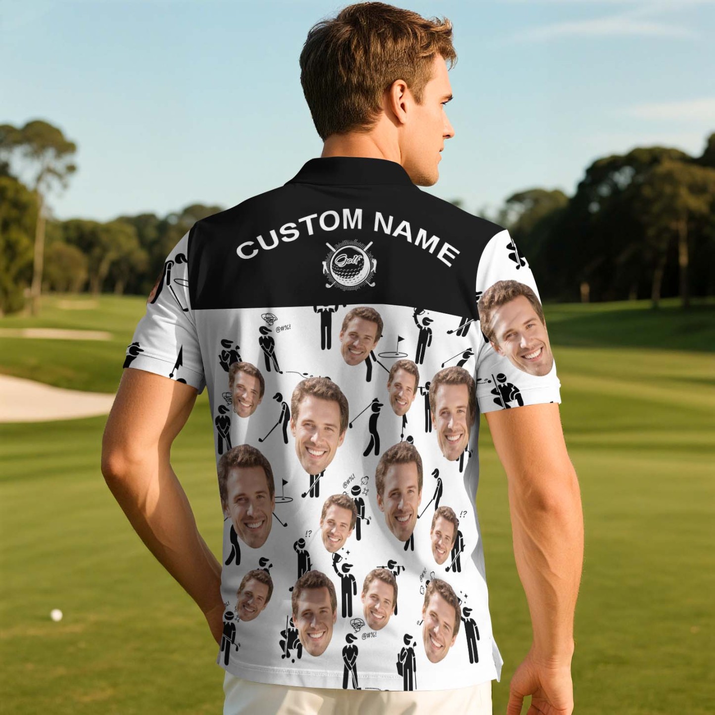 Polo Personalizado 'el Mejor Papá Del Mundo', Polo Personalizado Con Cara De Piña Y Grafiti De Golf, Polo Para Hombre, Regalo - MyFaceSocksES