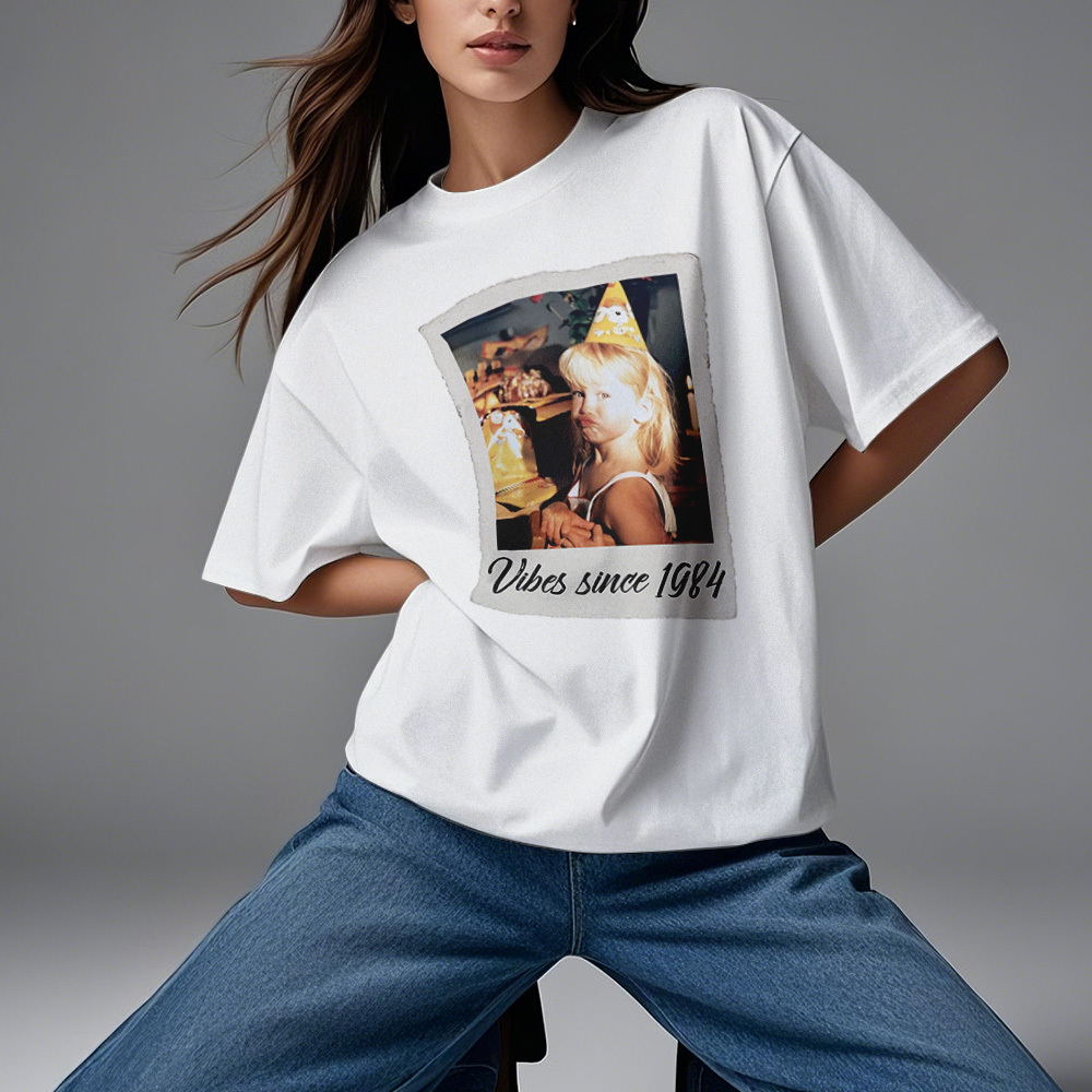 Camiseta Vintage Con Foto Personalizada, Estilo Película De Cumpleaños, Idea De Regalo Vintage - MyFaceSocksES