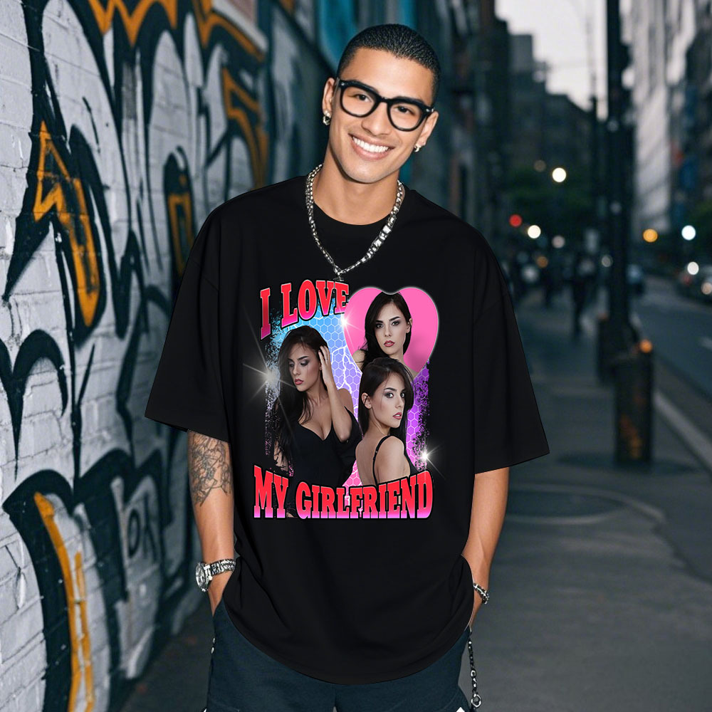 Camiseta Personalizada Con Foto De Pareja. Camiseta Con Foto Personalizada. Idea De Regalo Vintage Para Pareja. Aniversario. Regalo De San Valentín. - MyFaceSocksES