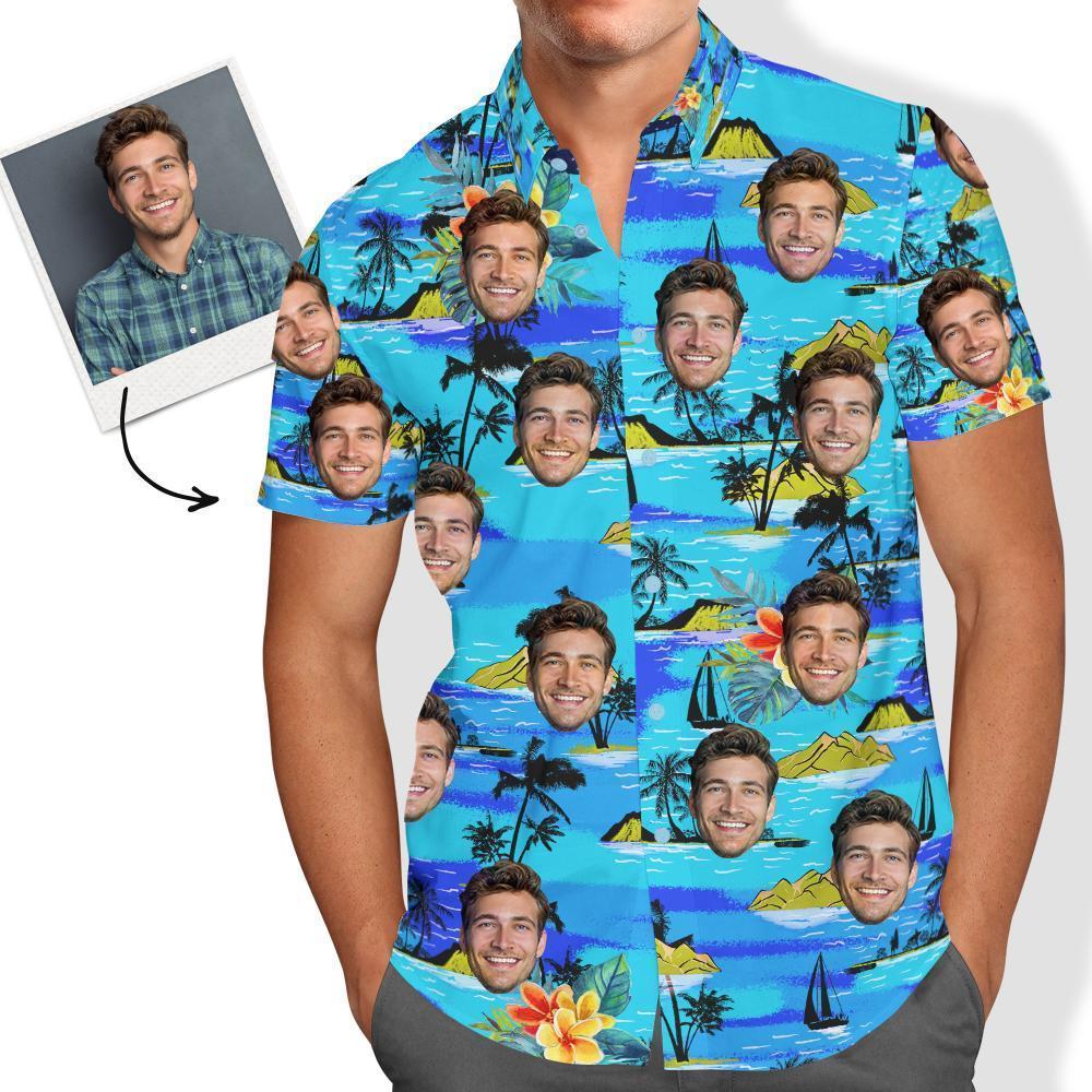 Camisa Hawaiana Con Cara De Perro Personalizada Camisas Tropicales Personalizadas Camisa Hawaiana Con Estampado Completo Para Hombre - MyFaceSocksES