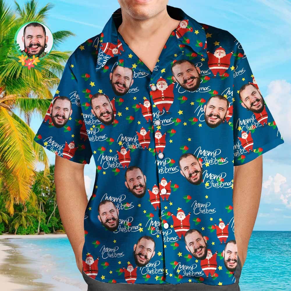 Cara Personalizada, Traje Hawaiano A Juego Para La Familia, Fiesta En La Piscina Navide?a, Ropa Para Padres E Hijos, Happy Santa - CalzoncillosfotoES