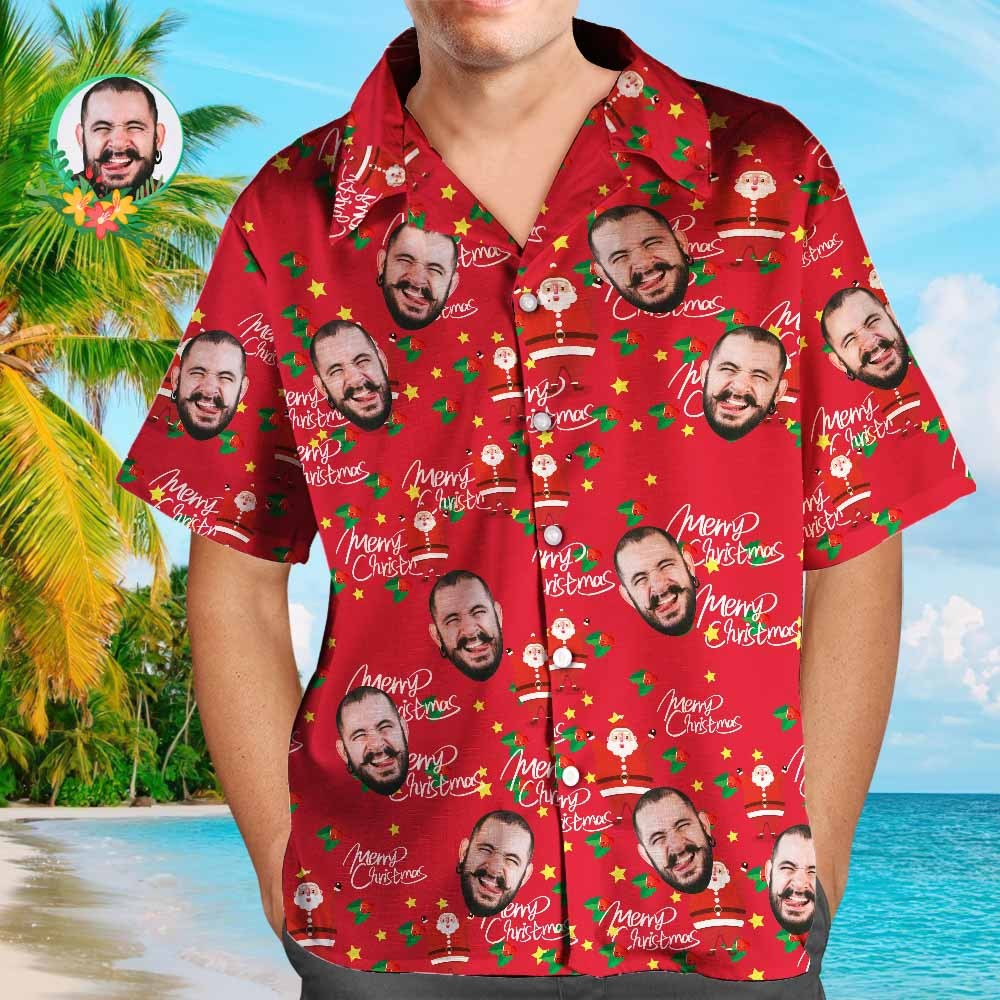 Cara Personalizada, Traje Hawaiano A Juego Para La Familia, Fiesta En La Piscina Navide?a, Ropa Para Padres E Hijos, Happy Santa - CalzoncillosfotoES