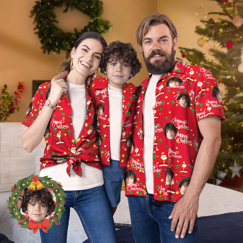 Cara Personalizada, Traje Hawaiano A Juego Para La Familia, Fiesta En La Piscina Navide?a, Ropa Para Padres E Hijos, Happy Santa - CalzoncillosfotoES