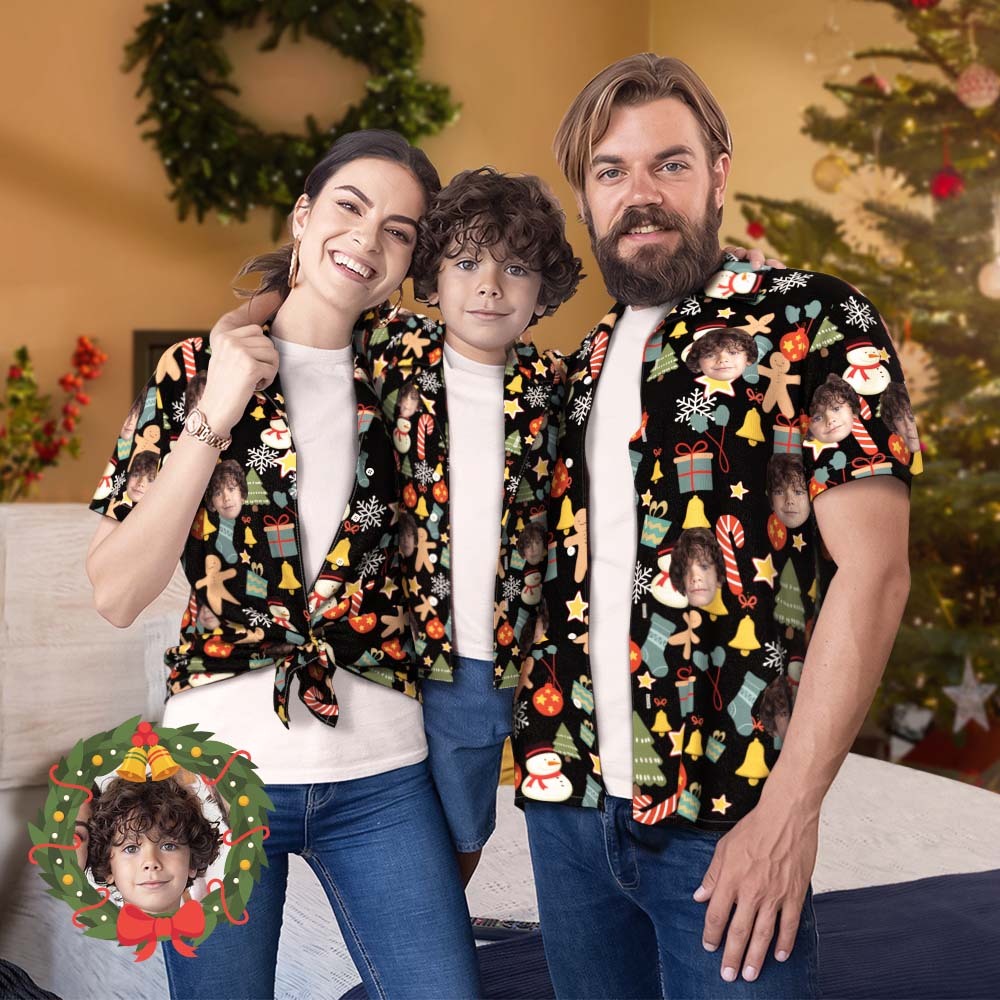 Cara Personalizada, Traje Hawaiano A Juego Para La Familia, Fiesta En La Piscina Navide?a, Ropa Para Padres E Hijos, Feliz Navidad - CalzoncillosfotoES