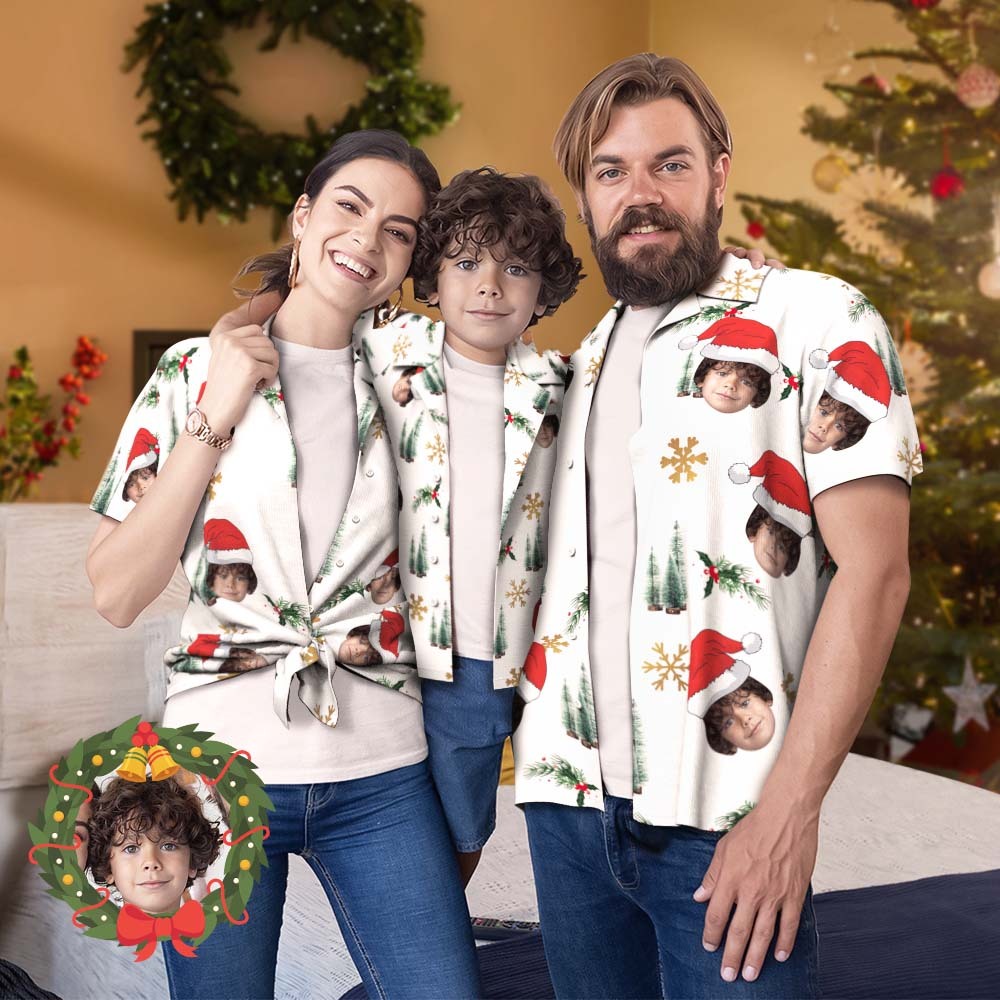 Cara Personalizada, Traje Hawaiano A Juego Para La Familia, Fiesta En La Piscina Navide?a, Ropa Para Padres E Hijos, Gorro De Pap¨¢ Noel - CalzoncillosfotoES